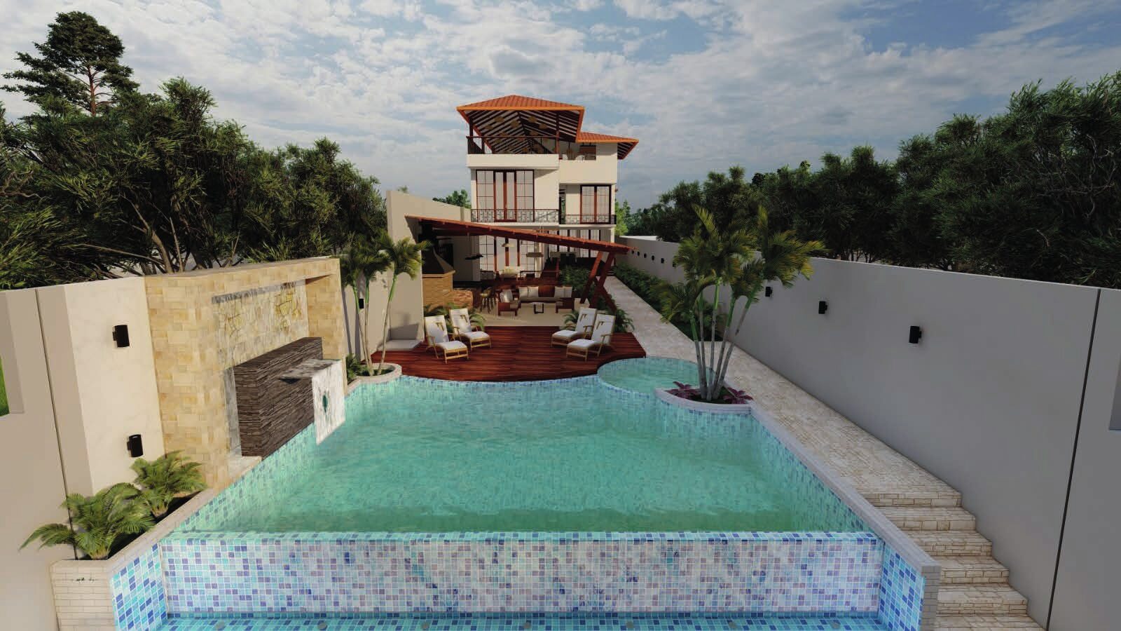 Residencia con piscina